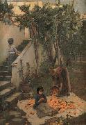 John William Waterhouse Study of a Garden on Capri oil painting reproduction